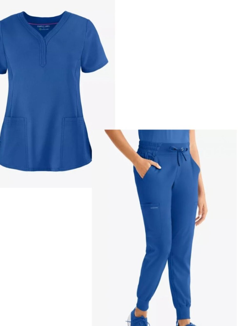 Healing Hands Scrub Set Top (S) Jogger Pants (MP) Royal Blue